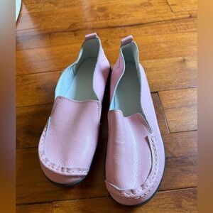 New Pink Leather Slip-On Loafers size 41 or 9.5M